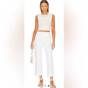 Spanx Stretch Twill Cropped Wide Leg Pant in Bright White